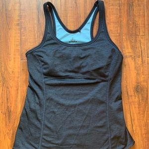 Prana Becksa Tank Navy with Cut-out Back detail and Shelf Bra